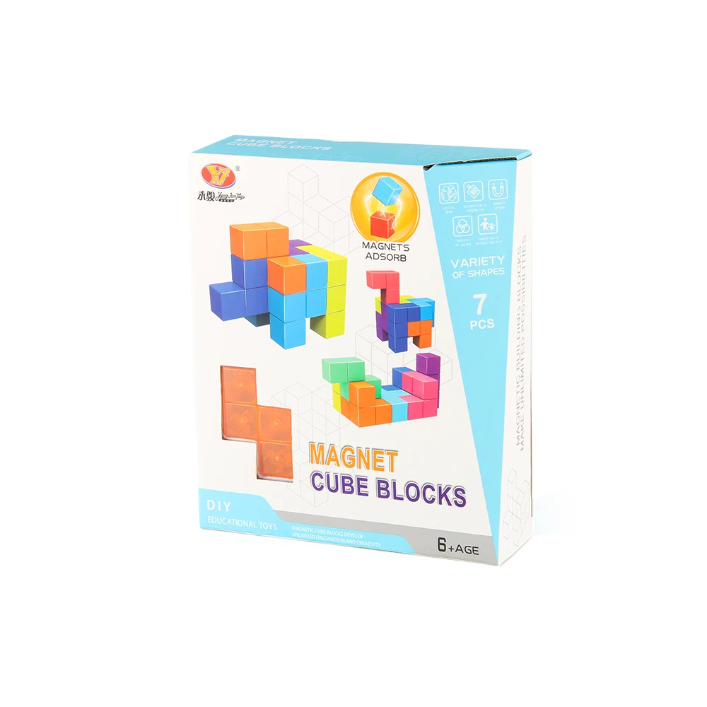 Diy Educational Toy Magnetic Magic Cube Puzzle Magnetic Building Block Toy Stem Plastic Learning Toys Cube