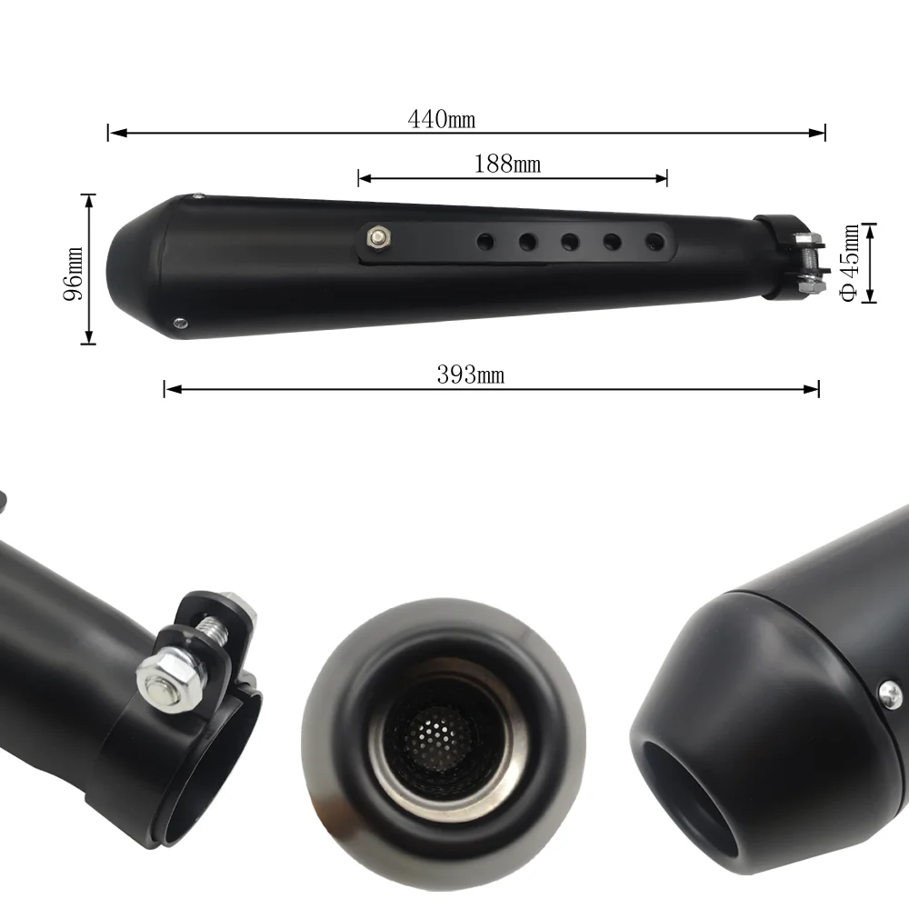 New Universal Vintage Retro Motorcycle Exhaust Muffler Useful Pipe Antiqued Racing Case Silencer