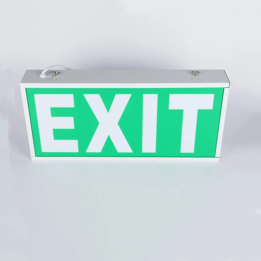 Wall mounted hanging Single face acrylic green led emergency battery backup exit light box