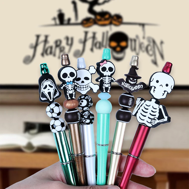 2024 New Products High Quality Bulk Luxury Designer Hallowmas Focal Beads Pens Beaded Horror Other Loose Focal Silicone Beads