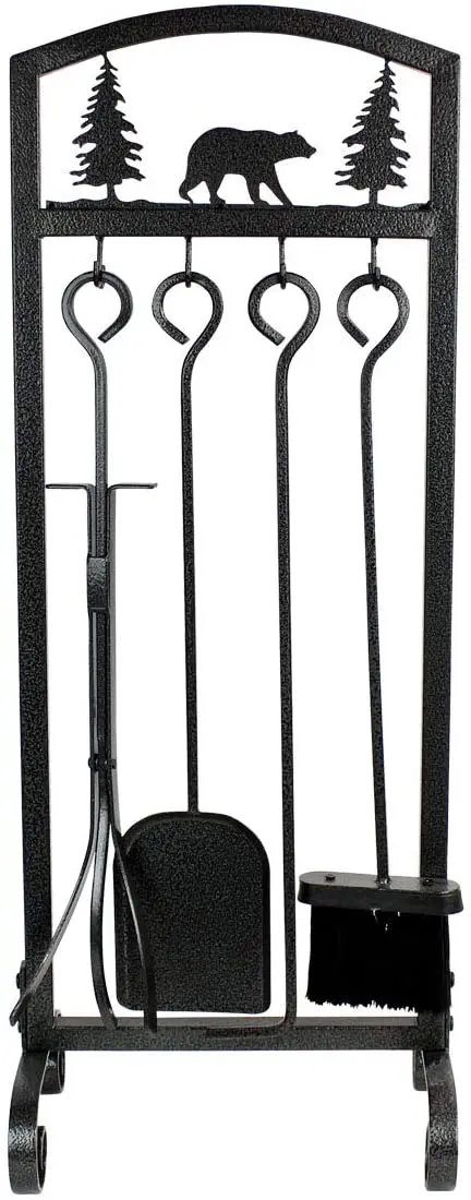 5 Pcs Hearth Fireplace Accessories Kit Fireplace Tools with Fireplace Brush,Shovel Fire Poker Firewood Tong