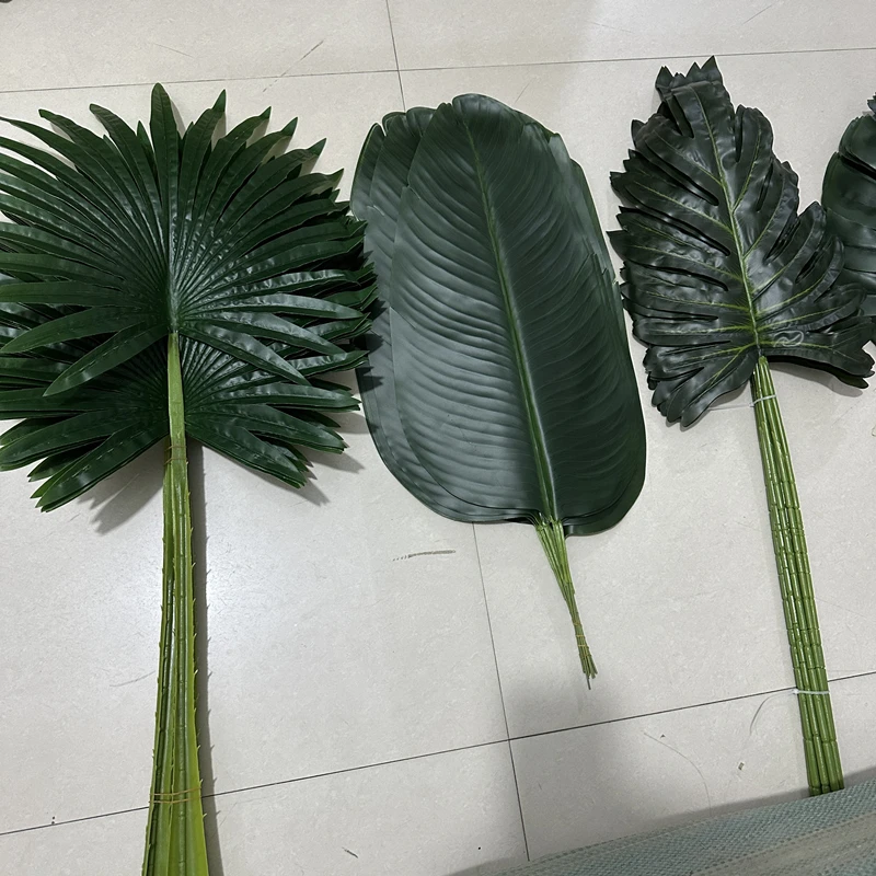 IFG hot sale spring wedding arch decorations 15inch large artificial plants tropical palm leaves