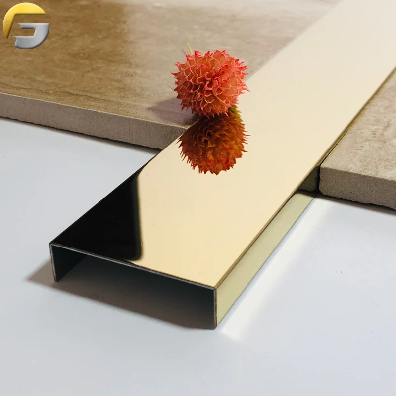 ZB0090 Stainless Steel Tile Trim Products Golden Metal Strips Product Golden Metal Strips