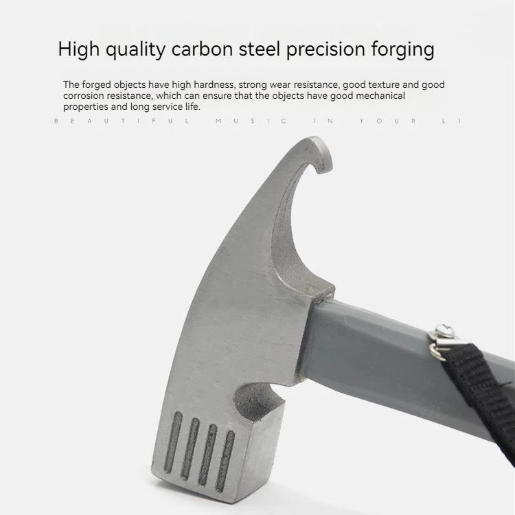 Outdoor multi-functional nail hammer camping tent high carbon steel hammer household hammer ground nail puller