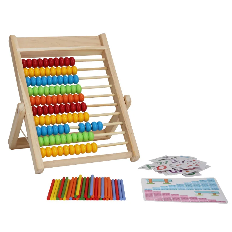 The New Multifunctional Number Calculation Stand Wooden Abacus Montessori Educational Counting Toy For Kids Toddler Boys & Girls