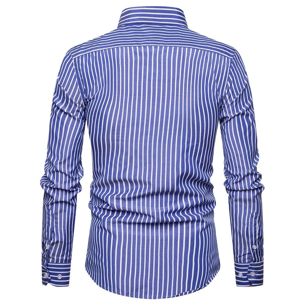 high quality 100% cotton classic spring colorful striped blank long sleeve casual office formal shirt for men