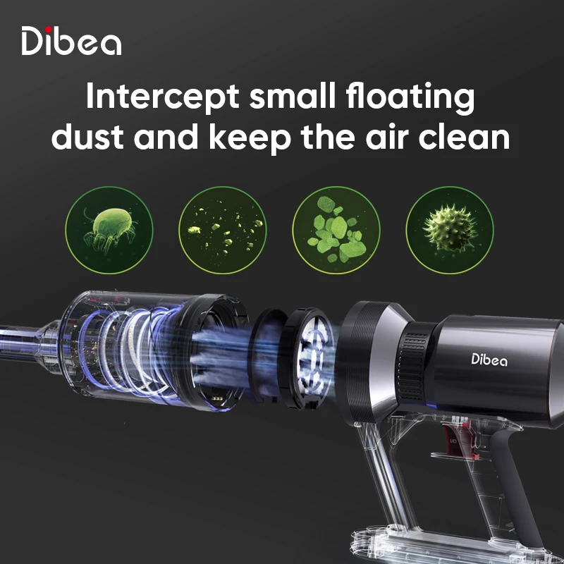 Cordless Vacuum Cleaner 500W/28KPA 50Mins Runtime Vacuum Cleaner for Carpet and Floor Home Pet Hair Cleaning