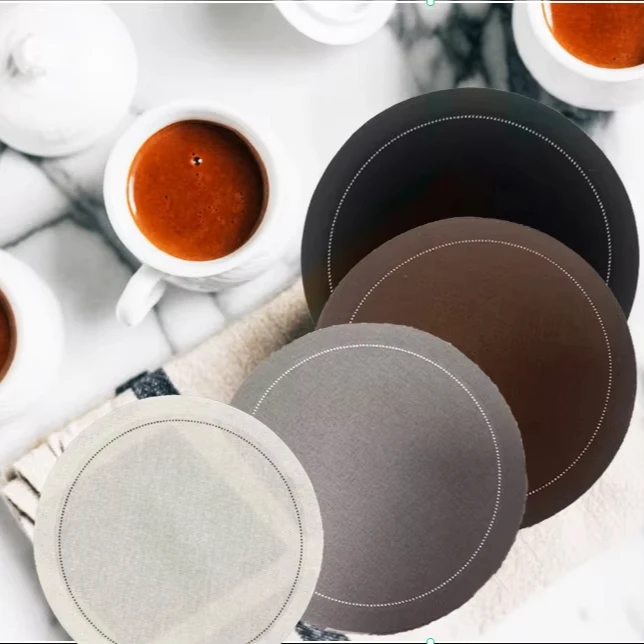 Organic environmental protection  pure  cotton  coaster  circular custom pattern high quality