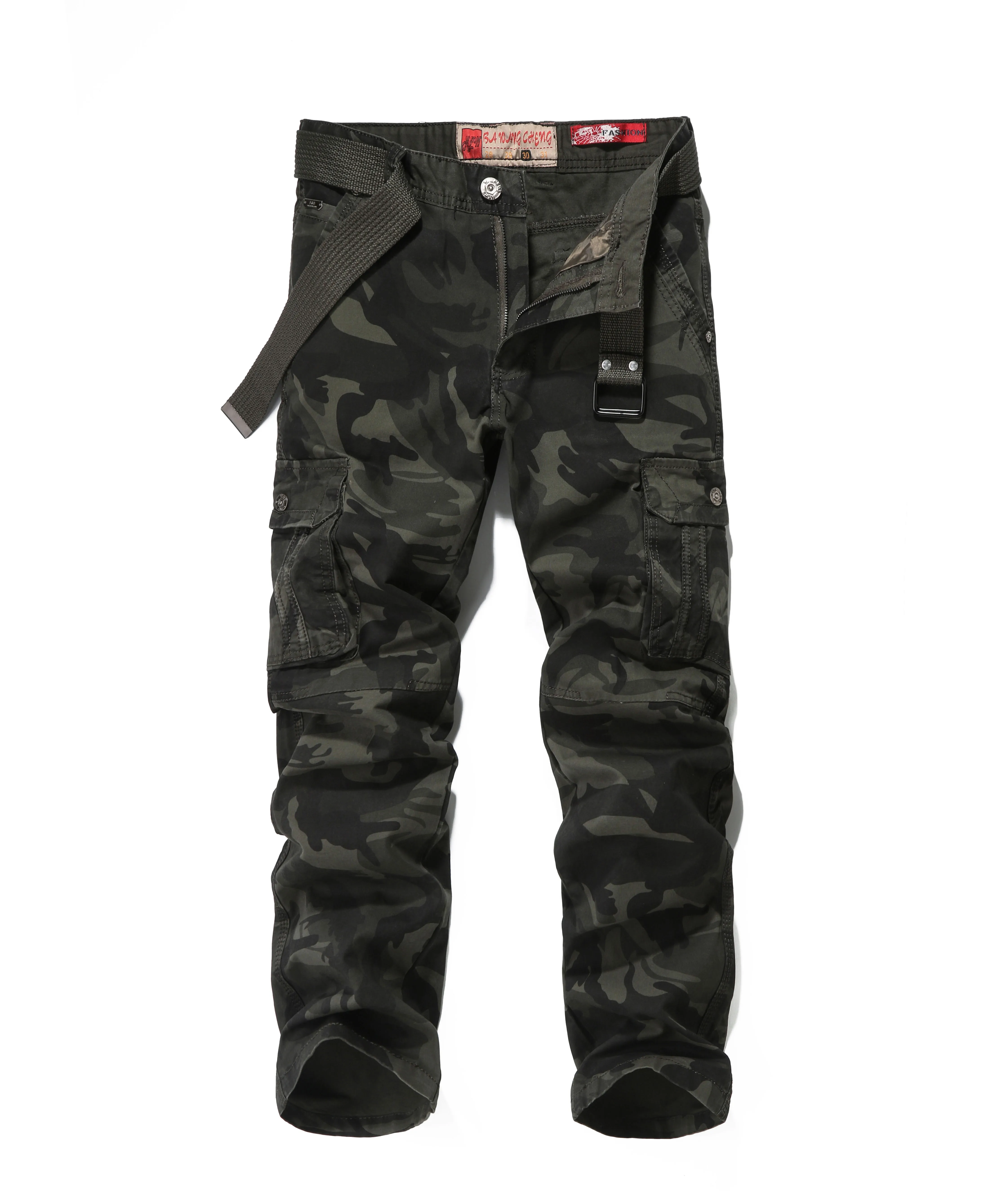 Men Pants Hip Hop Harem Joggers Pants Male Trousers Mens Joggers Solid Multi-pocket Pants Sweatpants