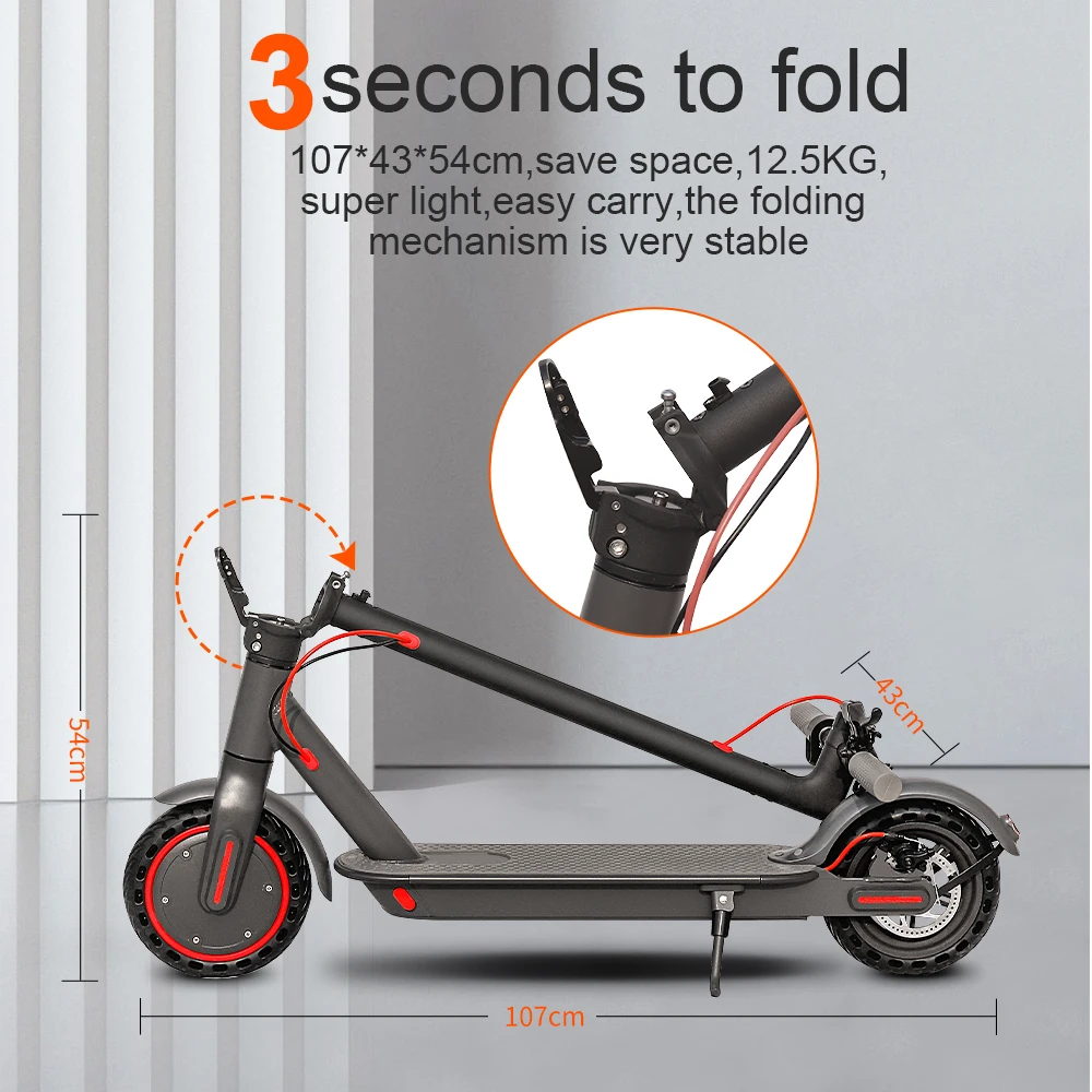 TUYA  scooter powerful Kickscooter for adults 350w cool design LED screen  electric scooter with bluetooth