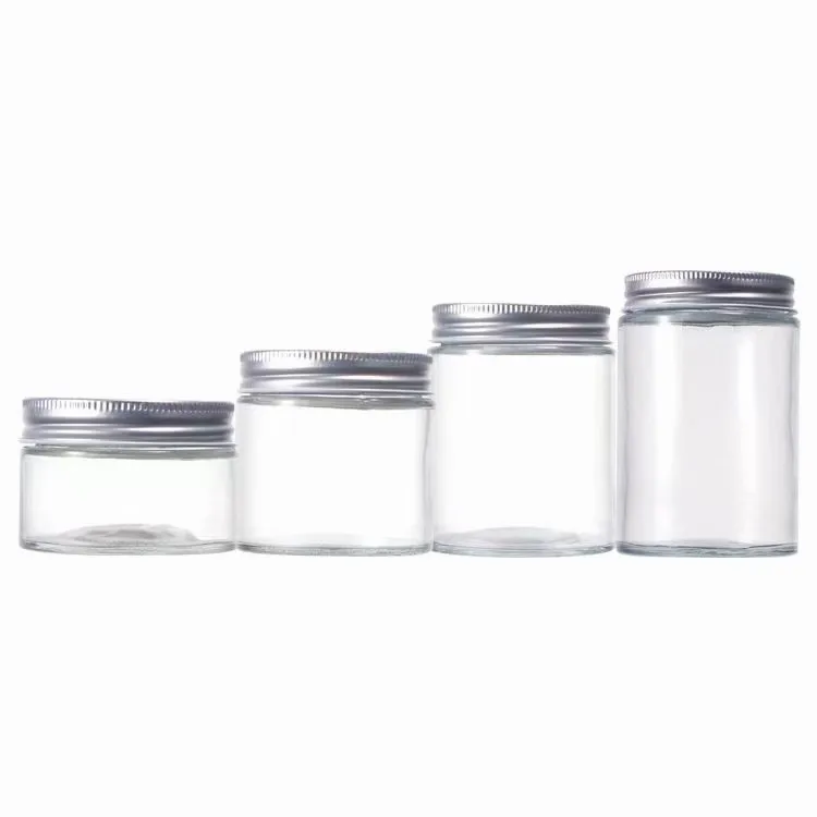 Food Grade Straight Sided 4oz 6oz 8oz 16oz Pickle Hot Sauce Glass Jelly Jam Container Jars With Metal Lid