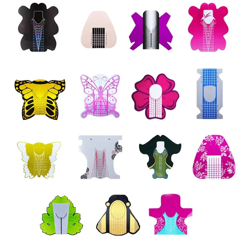 Wholesale Professional 100pcs Dual Form Nail System High Quality Aluminum Form For Nails Custom Different Box