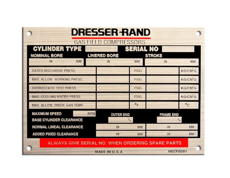 Instructions Enamel Sign plate sliver aluminum metal sign Brush Stainless Steel Nameplate for Machine metal tag