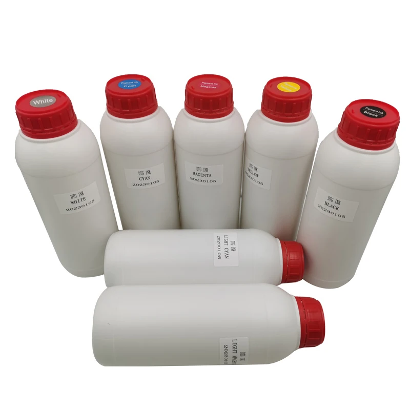 Chungkao Fluorescent Textile Pigment ink Garment Textile Ink Strong Adhesive Fabric Printing 8 Color White Ink for DTG Printer