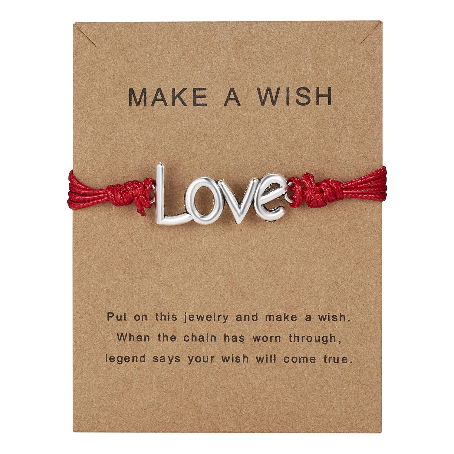 Personality custom love letter make a wish couple handmade woven bracelet love adjustable bracelet