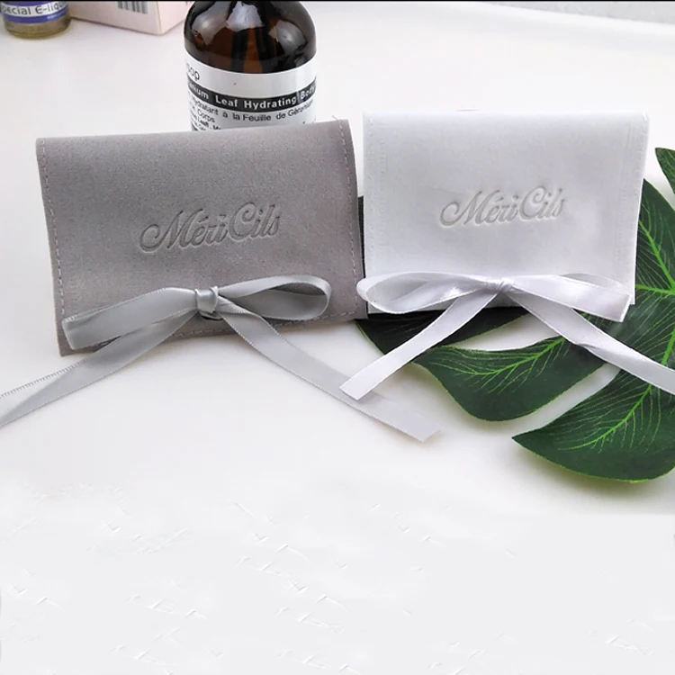 Custom  microfiber jewelry pouch bag faux suede envelope pouch jewelry packaging & display with logo