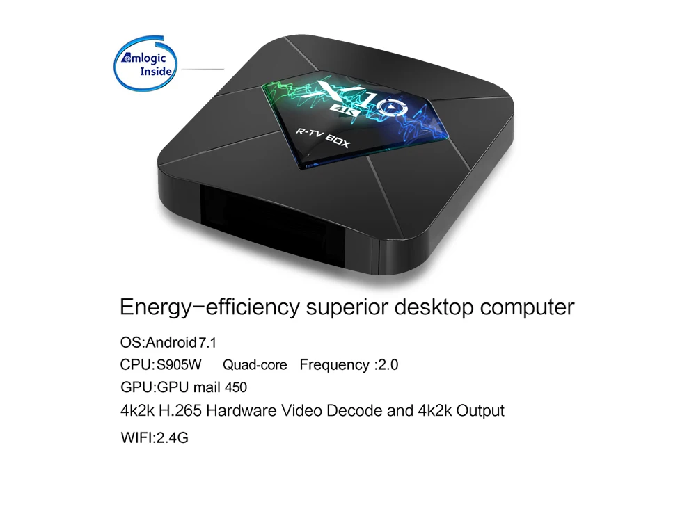 OEM android tv box X10 4k Android 7.1 2G 16G Smart tv box r-tv box X10 amlogic s905w