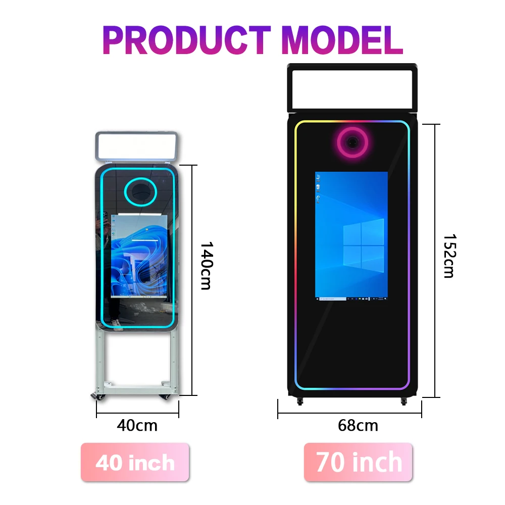 magic mirror photo booth 45 inch mirror photobooth latest selfie mirror photo booth circle photo booth machine