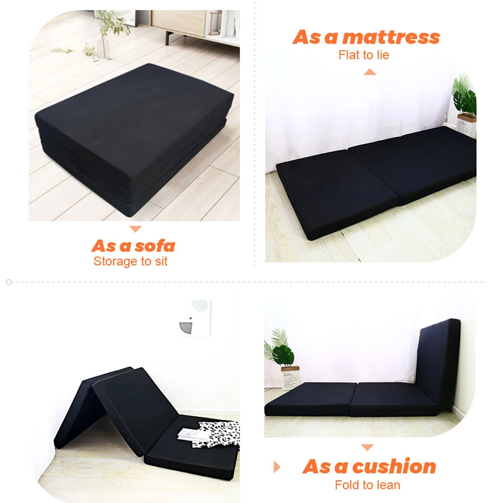 Portable Vacuum Packed 3 In 1 Memory Foam Folding Mattress Triple Folding Mattress for Home Camping Sleeping