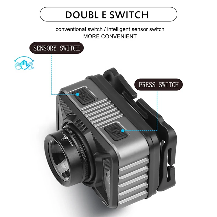 XHP50 Aluminum Alloy USB Rechargeable Multi-function Sensor Headlamp