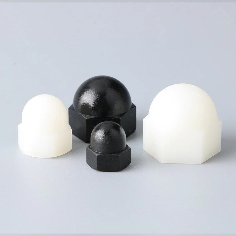 High quality low price nylon material plastic high hexagon dome nut
