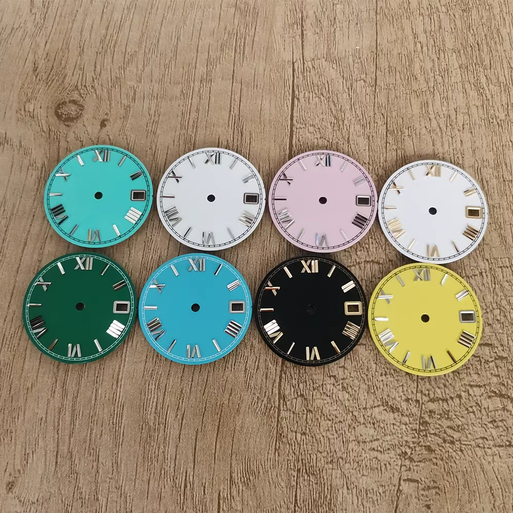 New Design 28.5Mm Watch Dial Suitable For Seik-o Nh35/36/7S Movement Enamel Roman Scale Dial High-Quality