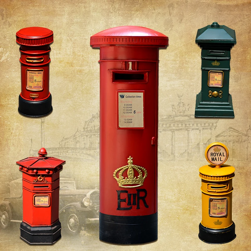 Vintage London street posting box mailbox piggy bank bar clothing store accessories