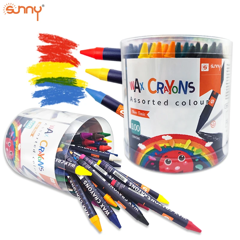 
100 pieces best seller wax crayon for children, non-toxic crayons 
