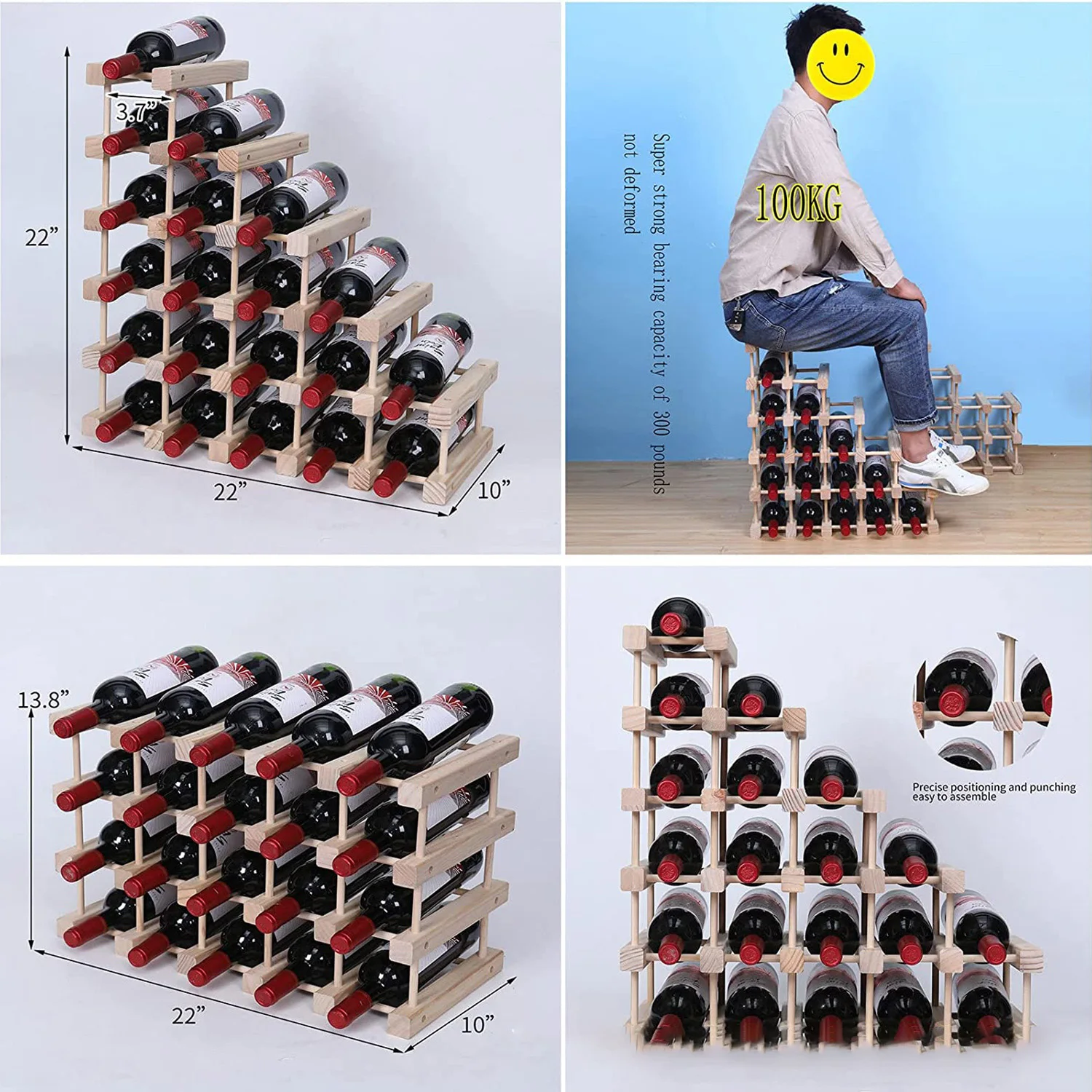High Quality Wooden Wine Rack Kitchen Furniture Wine Bar Cabinet
