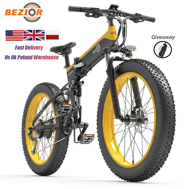 High Speed 48V 1500W Shimano Motor Bezior X1500 Electric Bicycle 26 Inch Fat Tire Off Road Mountain Moped Bike