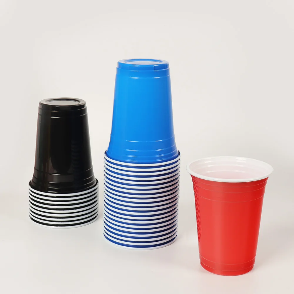 wholesale plastic cup 16OZ PP cups plastic party solo multi-color double-layer cup