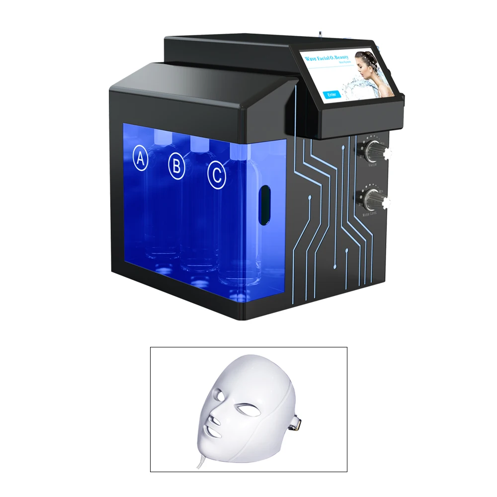 Portable four in one active oxygen small bubble removal black head PDT mask to eliminate wrinkles