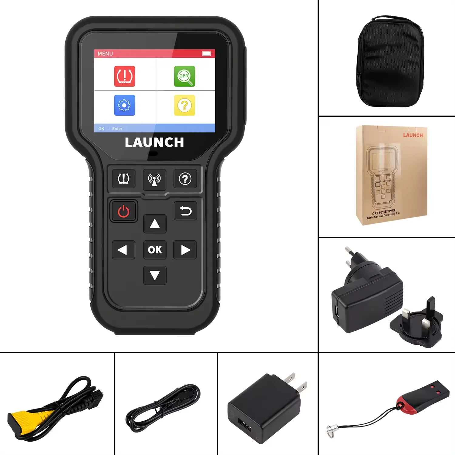 LAUNCH X431 CRT5011E TPMS Tire Pressure Diagnostic Tool Clear Tire DTCs Reset Activation Programing TPMS Sensors