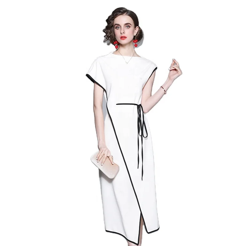 European and American temperament design sense dress female summer new style thin high-end French style mid-length skirt