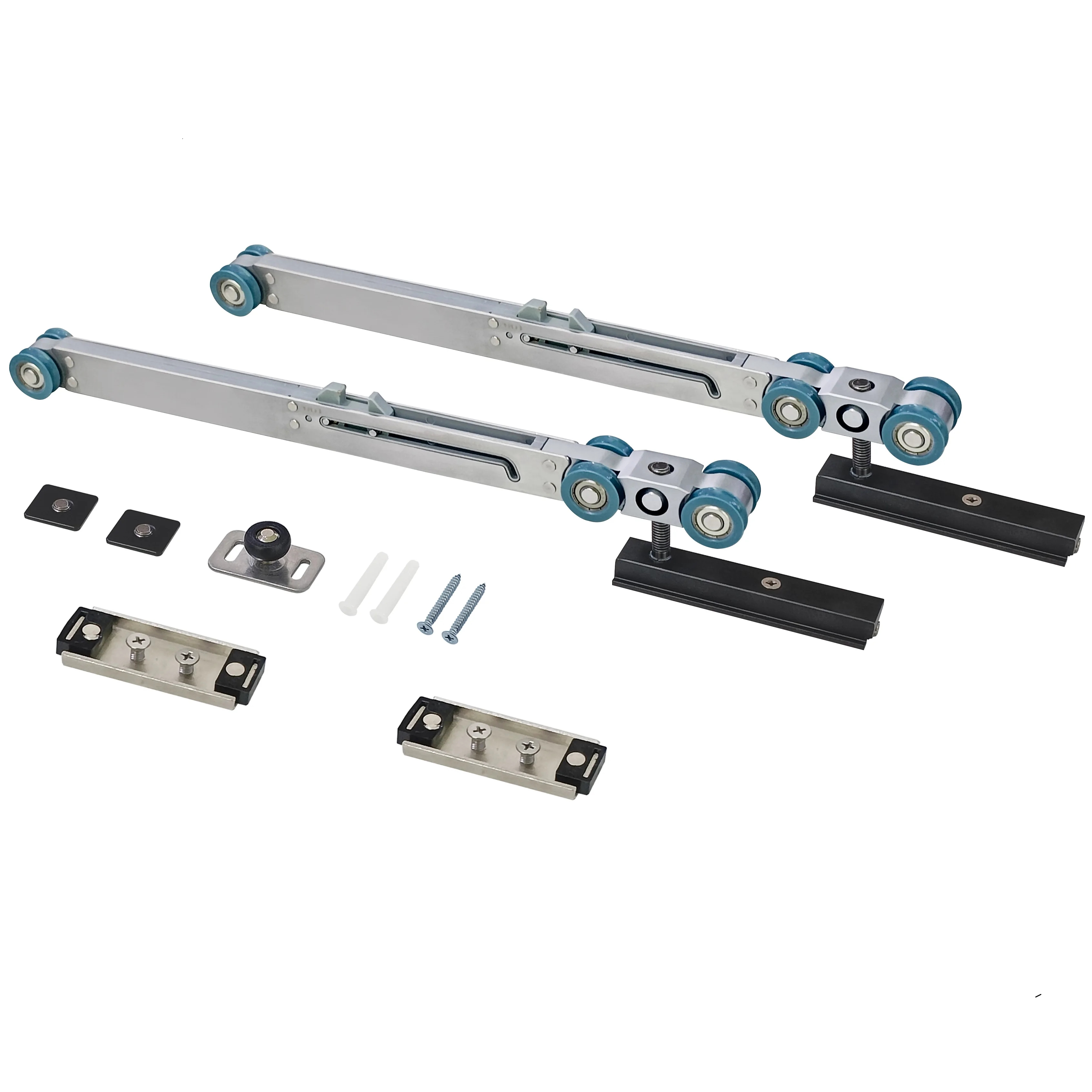 120KG load bearing wooden and glass hanger sliding door roller zinc alloy PC soft close damper