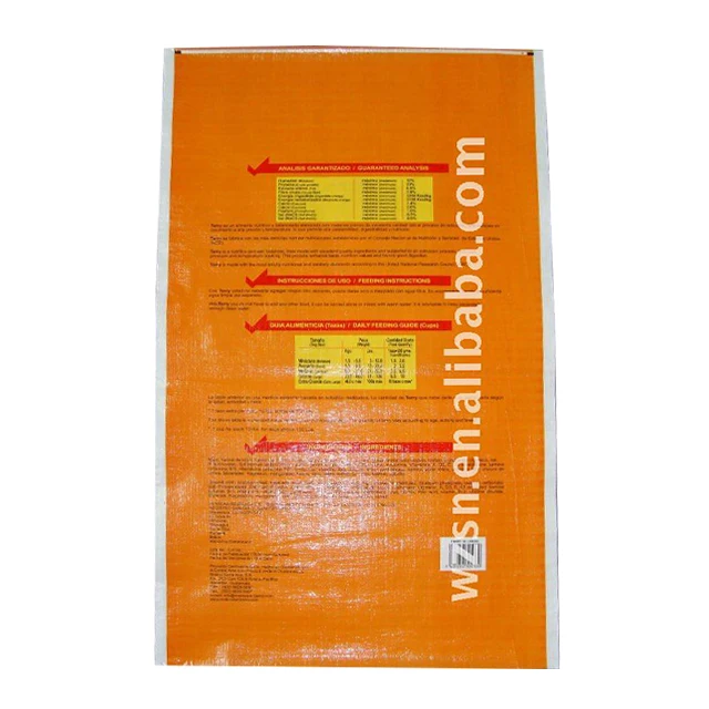 Hot sale 50kg BOPP lamination feed packing bag dog 25kg PP woven WPP sack  feed rice flours food bags poultry chicken feed bags