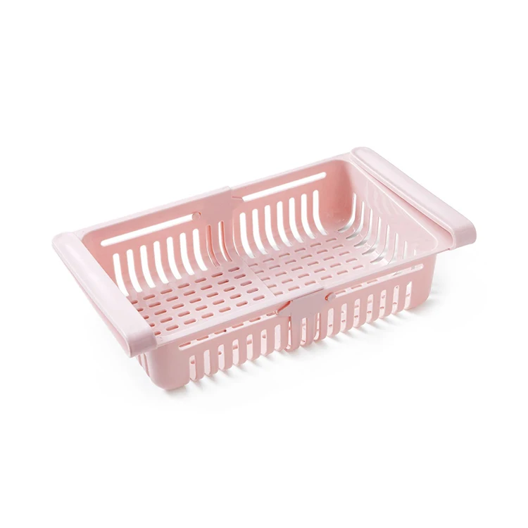 Hot Sale Kitchen Organizer Adjustable Refrigerator Storage Rack Fridge Freezer Shelf Holder Pull-Out Drawer Space