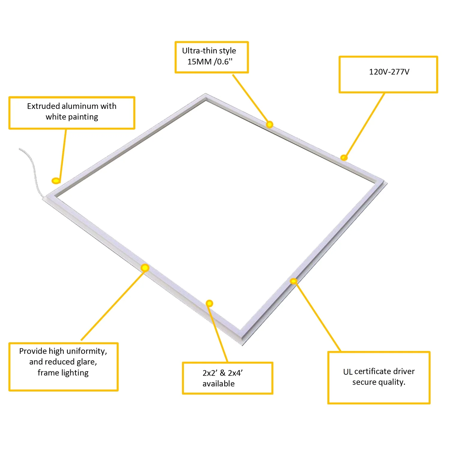 led backlit panels led frame light aluminum 60x60 border lamp cct and power tunable 2x2ft 2x4ft 1x4ft led T grid bar