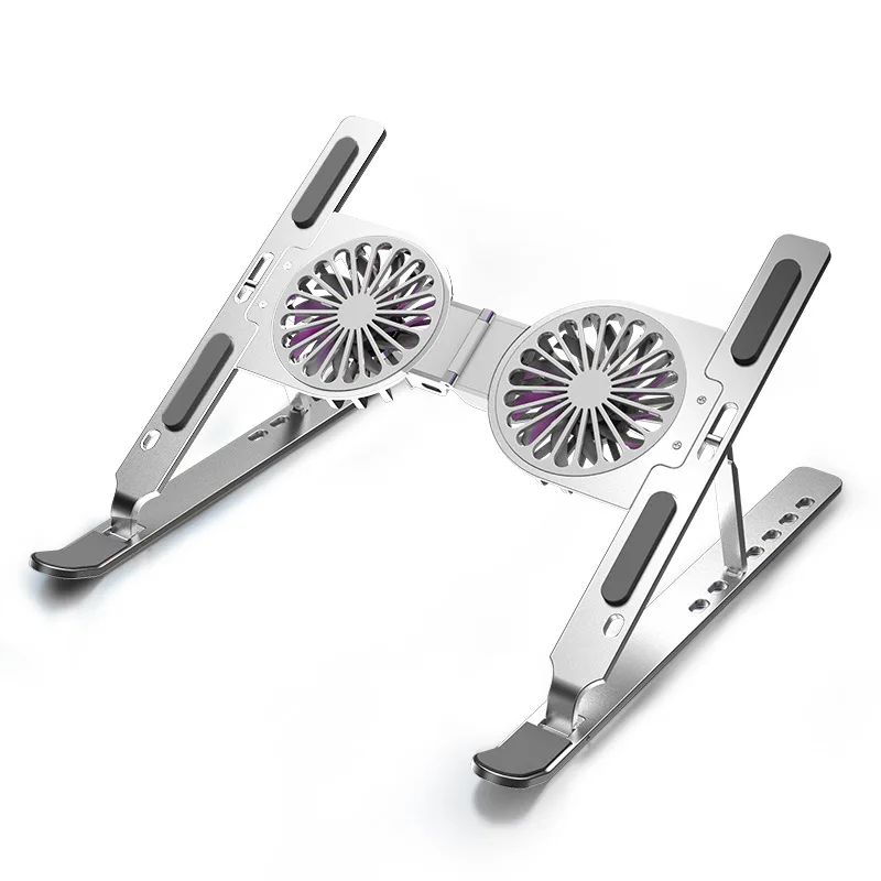 Jiesen Multifunctional Aluminum Alloy Cooling Fans Portable Folding MacBook Notebbok Holder Laptop Stand