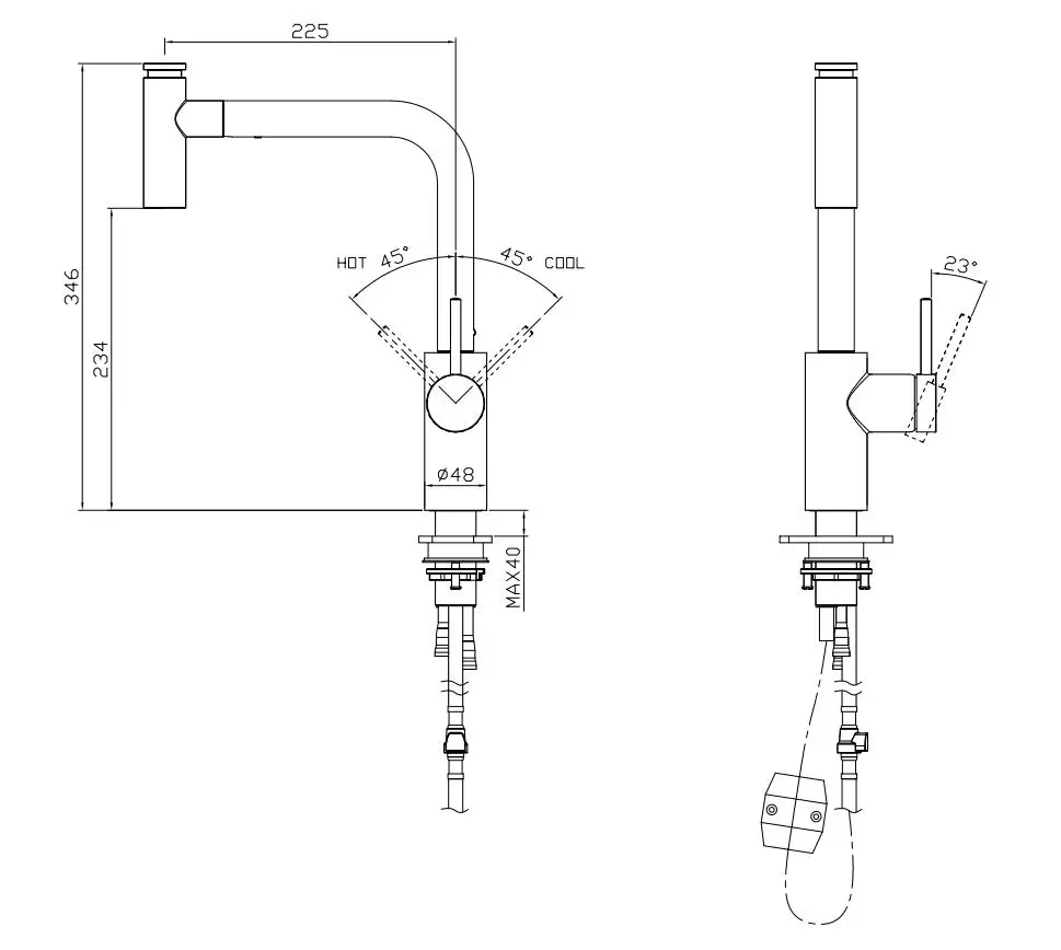 360 Degree Rotate pull out faucet contemporary deck mounted hot cold 316 water mixer SUS 304 kitchen faucet
