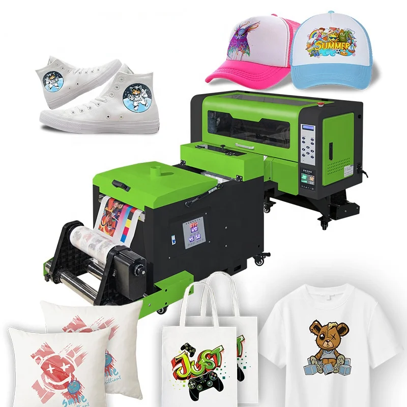 2 Printheads A3 XP600 white toner DTF printer t-shirt printing machine with shaker and dryer