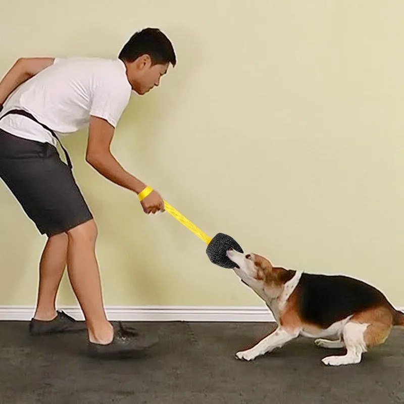 Factory Dogs Bite Tugs Pillow Training Nylon Rope Handle Tug Toy dog ball nylon rope