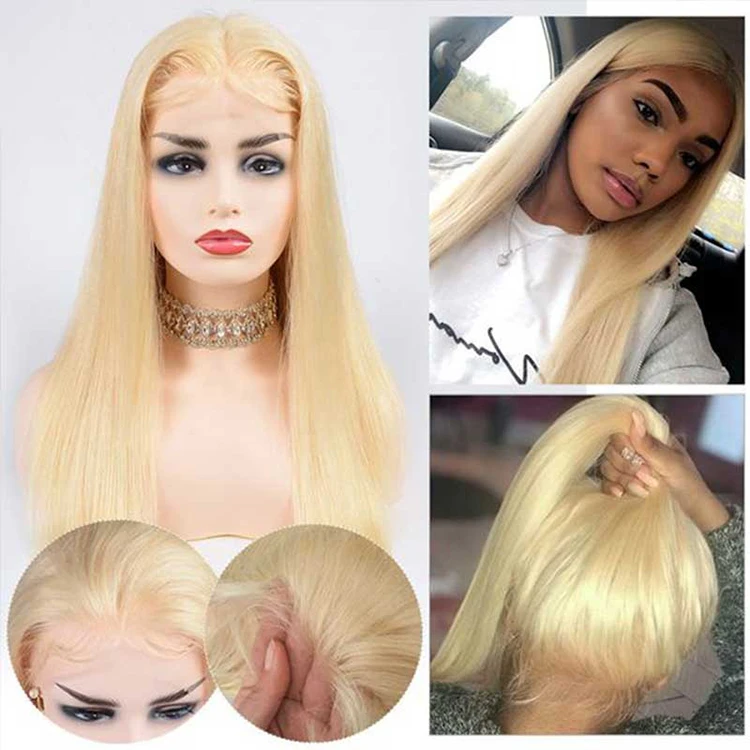 raw indian hair 613 blonde bob swiss HD lace wig,brazilian cuticle aligned blonde 613 full lace wig human hair