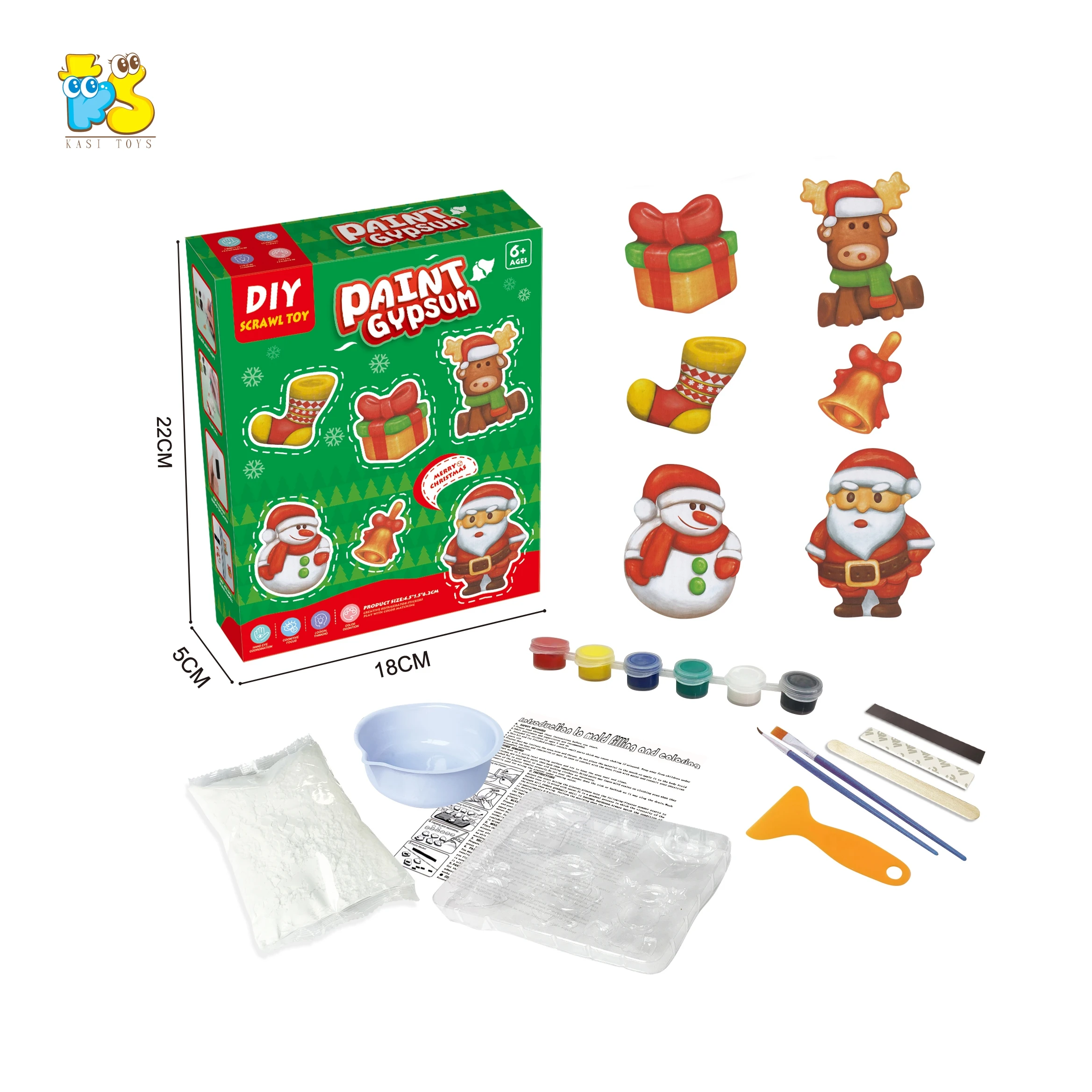 KS DIY Arts Crafts Ceramics Plaster Painting Toys Kids Educational Dinosaur Mold Gypsum Painting Kit Toy