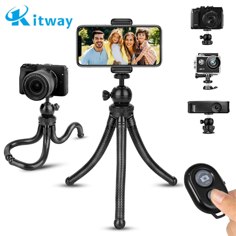 mini pocket Silicone Flexible mini tripod selfie stick holder Action camera stents Camera cell Phone Tripod mount with remote