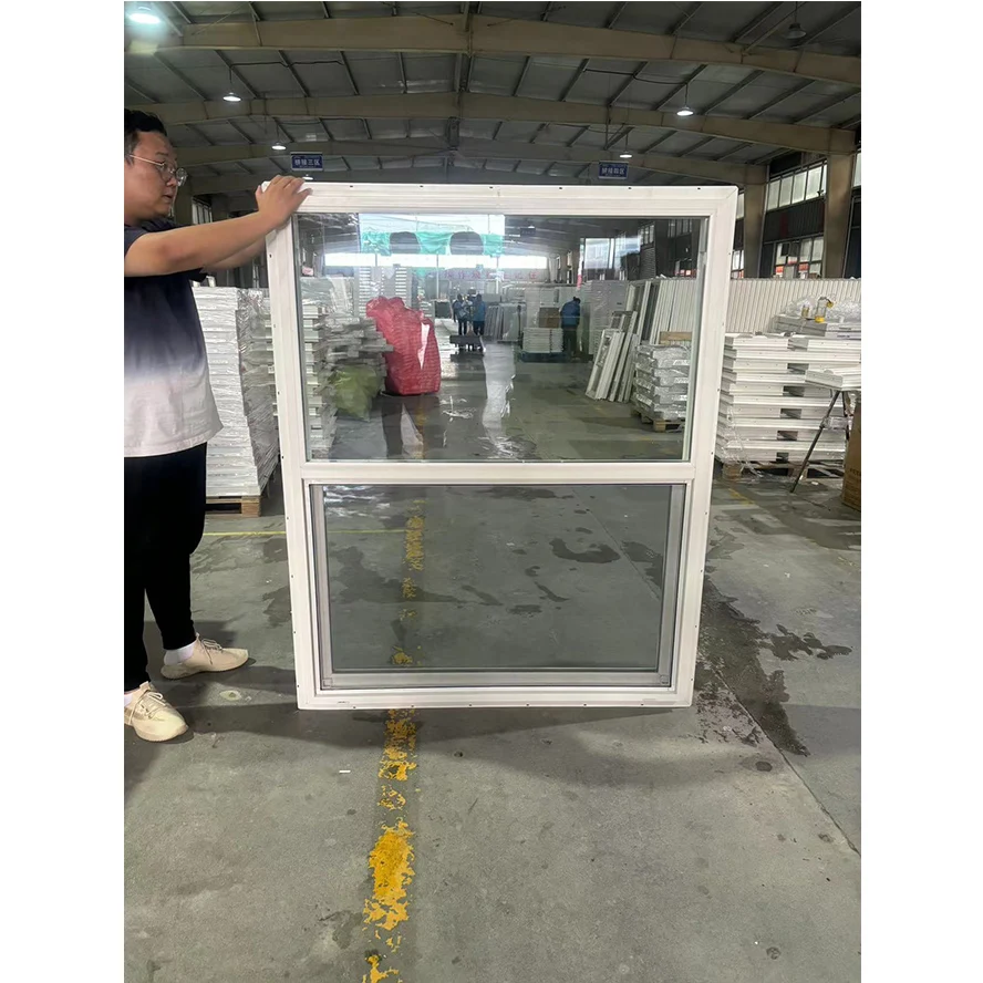 WEIKA classic American style UPVC vinyl single or double hung window 15 years factory great quality plastic windows NAMI NFRC