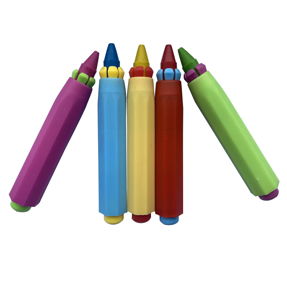 Wholesale kids art drawing crayons sets funny coloring painting toy 6 colors non toixc washable bath crayons for children