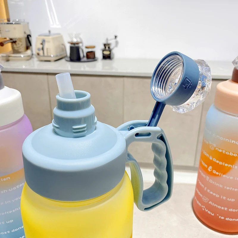 Бутылка для воды большой емкости с соломинкой милая бутылка bo1. на 7 л/128 унций (полная) галлонов меткой времени и герметичной