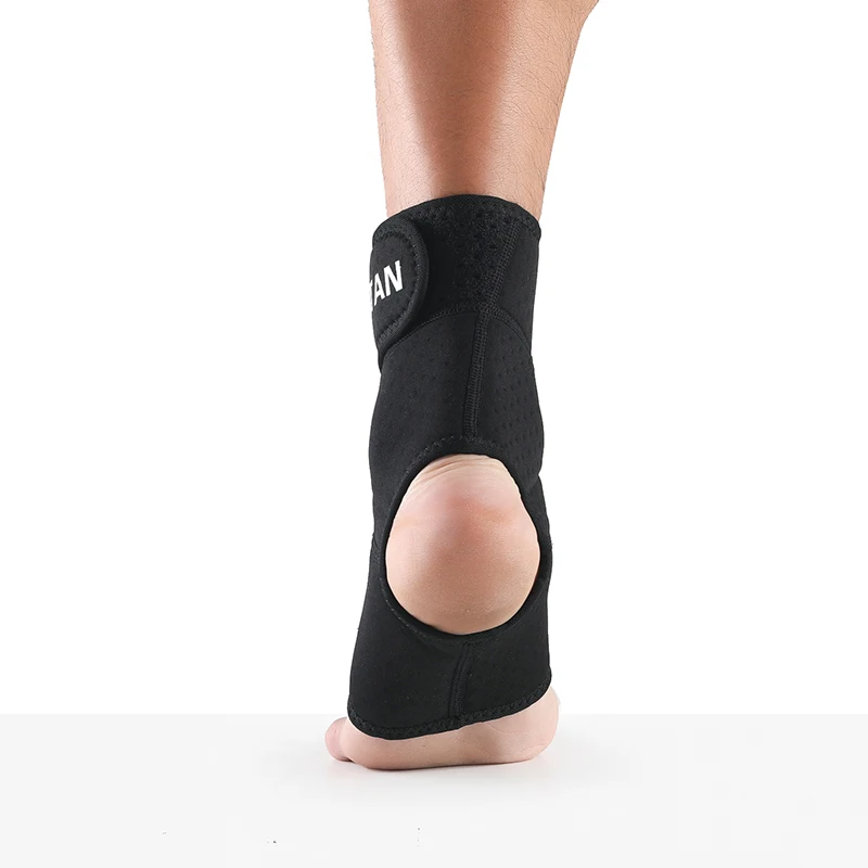 ATAN Nylon Elastic Sport Fitness Compression Knitted Ankle Brace Support Sleeve with Strap