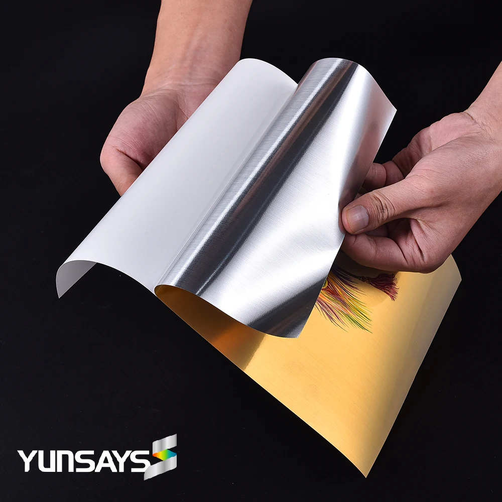 Printable label sticker full sheets compatible with inkjet laser printer waterproof A3 vinyl adhesive paper brush gold